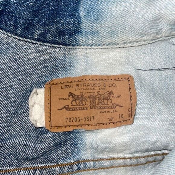 Vintage Levis Orange Tab Denim Jacket Bleach - Picture 11 of 12